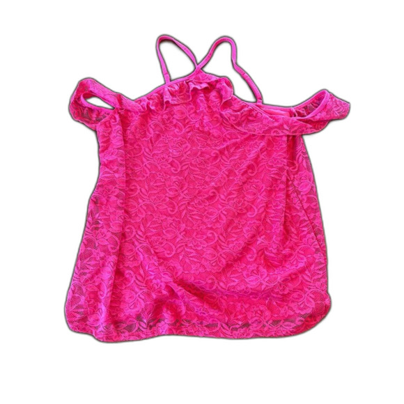 Torrid Pink Lace Halter Cold Shoulder Top Size 2X - Picture 3 of 10